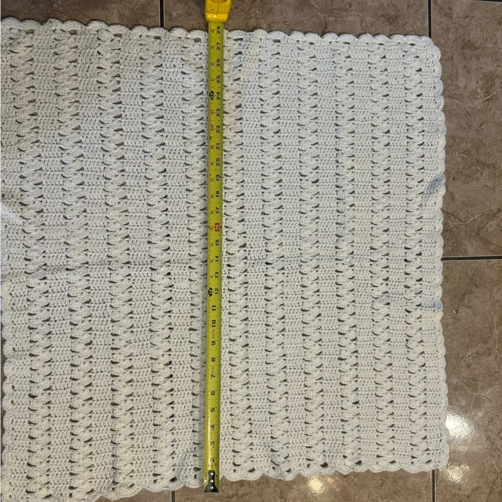 Handcrafted Vintage White Crochet Blanket
